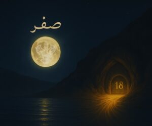Safar moon near cave with 18 on door