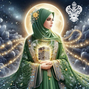 pious female having Kabah in heart