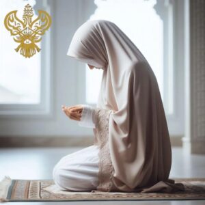 pious woman praying and becoming a nuqt (dot)