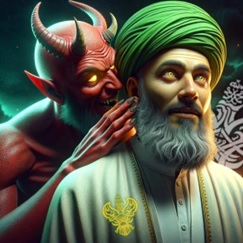 Satan whispers in man's ear