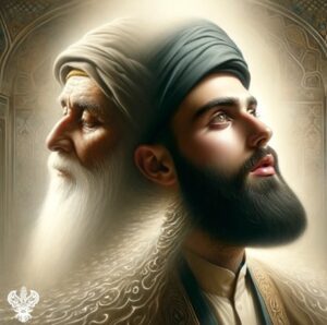 Shaykh and murid heads back to back