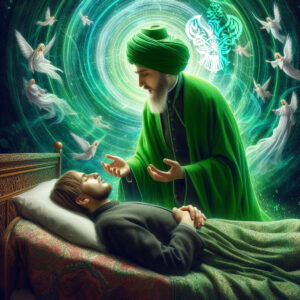 shaykh praying for sick man on his deathbed