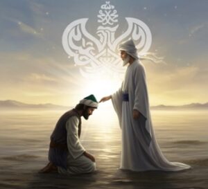 Shaykh touches head of bowing student