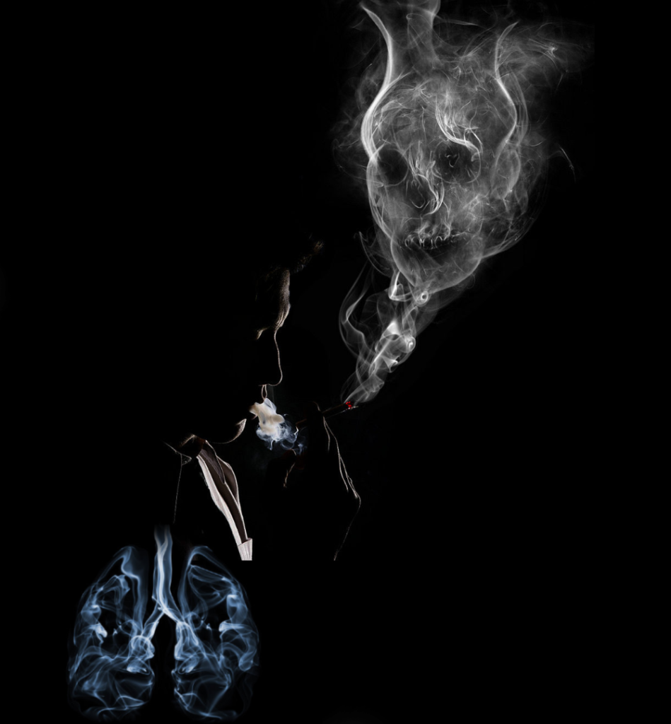 smoking lungs smoke skull