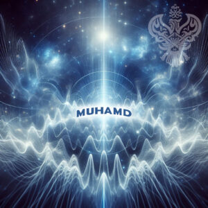 Sound waves with Muhamd, Most Praised, in the center