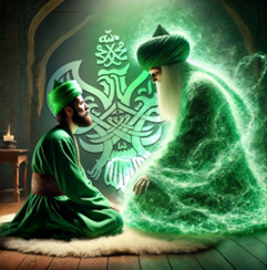 Students looks to a shaykh figure