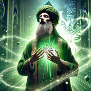 Sufi man connects his heart and feels Muhammadan energy