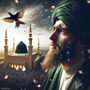 Sufi man cries and sheds tears towards Madina Sharif