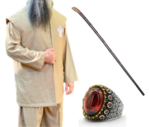 sunnah items, clothes, ring, cane, asaa