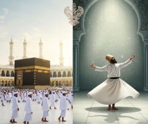 Making circumambulation around kabah is similar to whirling dervish