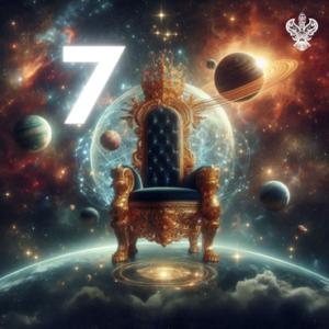 Throne sitting above Earth, number 7