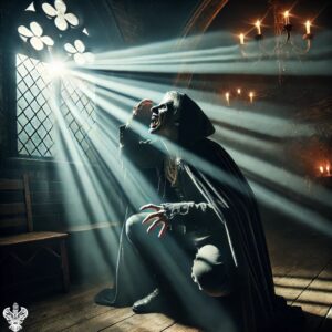 Vampire trying to hide from light