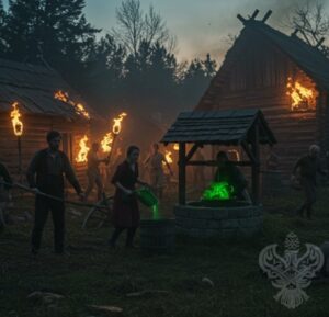 Fiery destruction of village