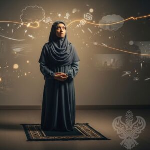 Woman distracted during salah