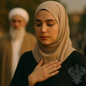 Quiet woman with eyes closed