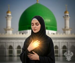 Women feeling divine presence in Madina