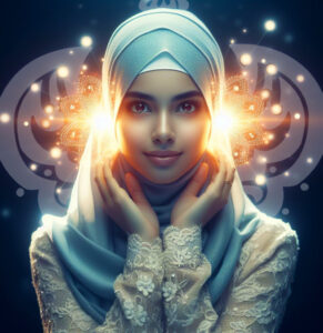 woman-lights-spiritual-hearing, shaykhAI