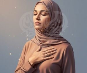 Woman in tranquility focusing on her heart