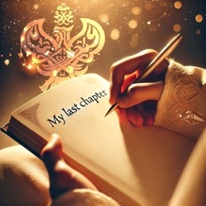 Writing last chapter in book