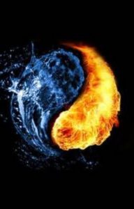 yin and yang, fire and water, positive and negative energies, balance