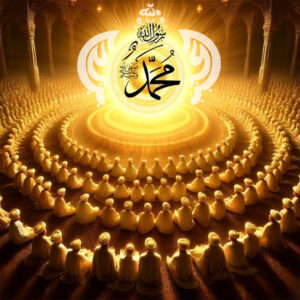 Glowing concentric circles of Muhammadan zikr